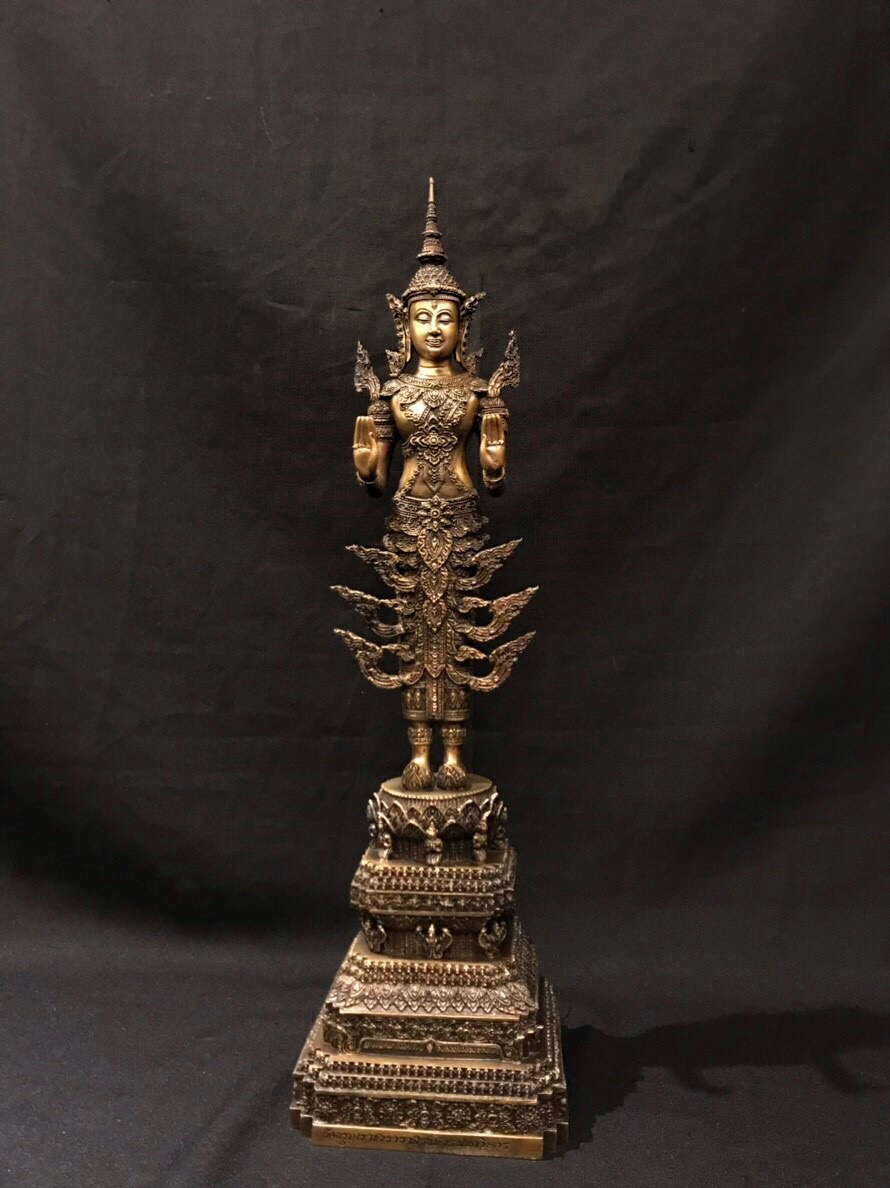 พระพุทธรูปปางห้ามสมุทรทรงเครื่องจักพรรดิ์ หน้าตัก 5 นิ้ว วัดอรุณราชวรารามราชวรมหาวิหาร ปี พ.ศ.2539