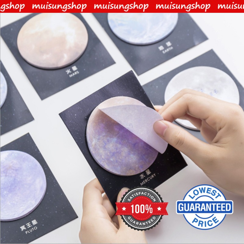 MUISUNGSHOP โพสอิท กระดาษโน๊ต ลายดาวเคราะห์ สไตล์เกาหลี