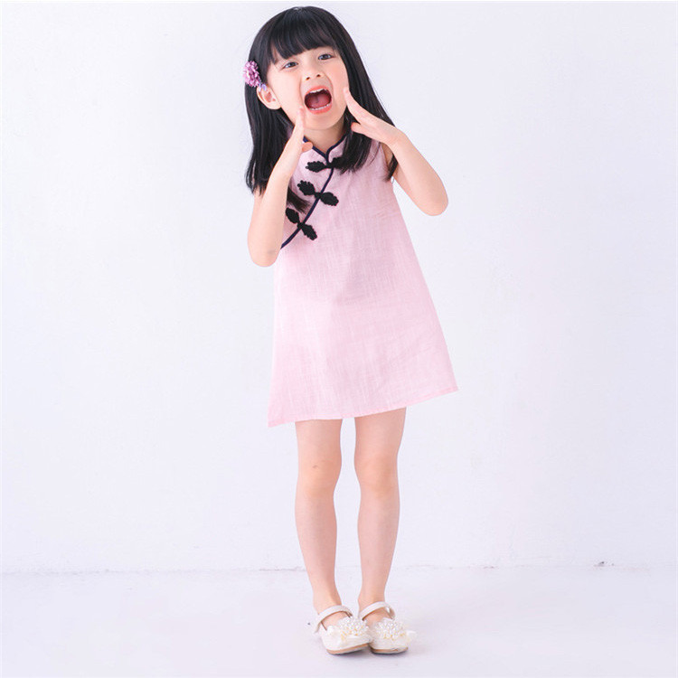 MUISUNGSHOP 🍒 เดรสเด็กผู้หญิงคอจีน มินิเดรส มี 3 สี ให้เลือก