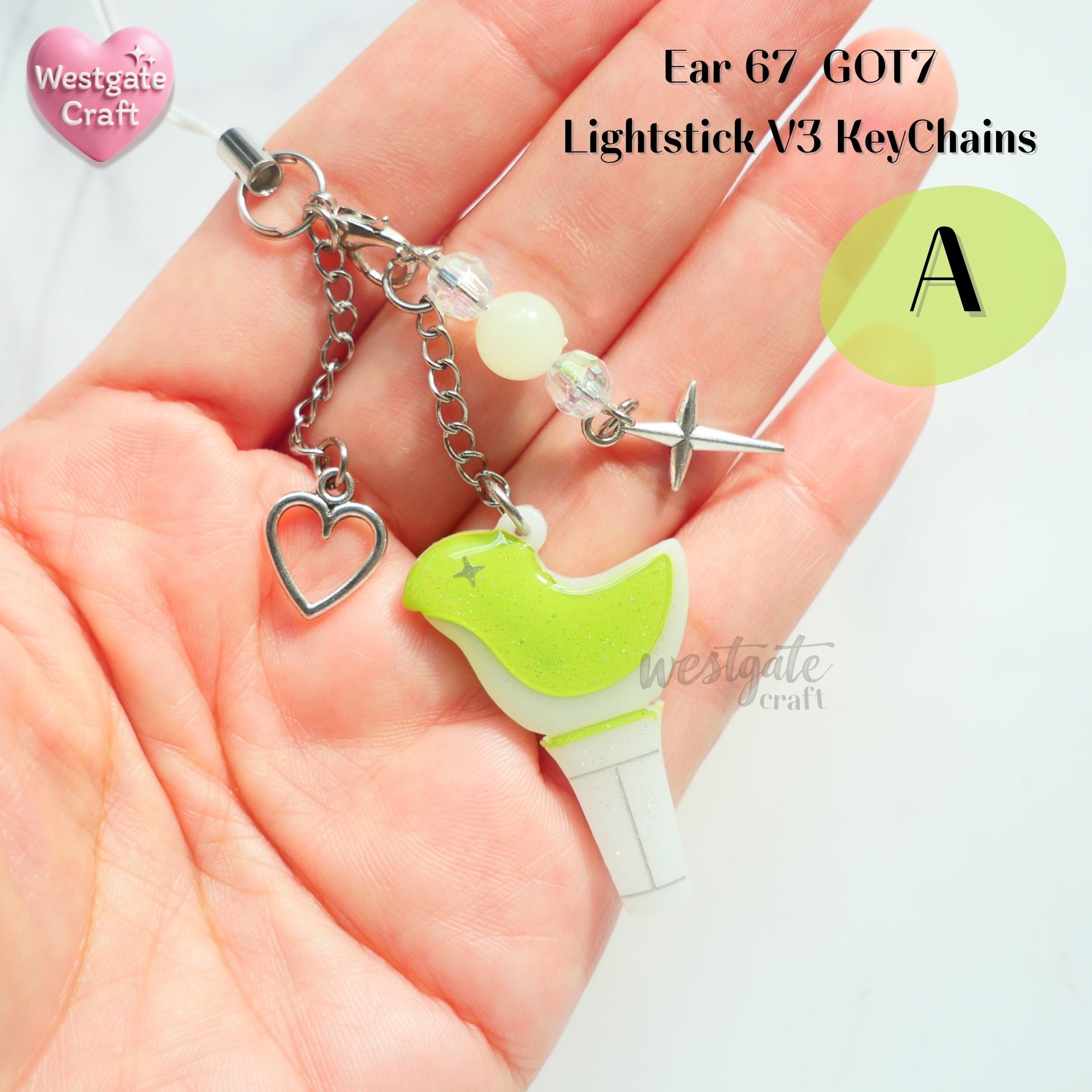 พวงกุญแจ Kpop Ear 67-38 Lightstick V3 / พวงกุญแจเรซิ่น Got / Handmade