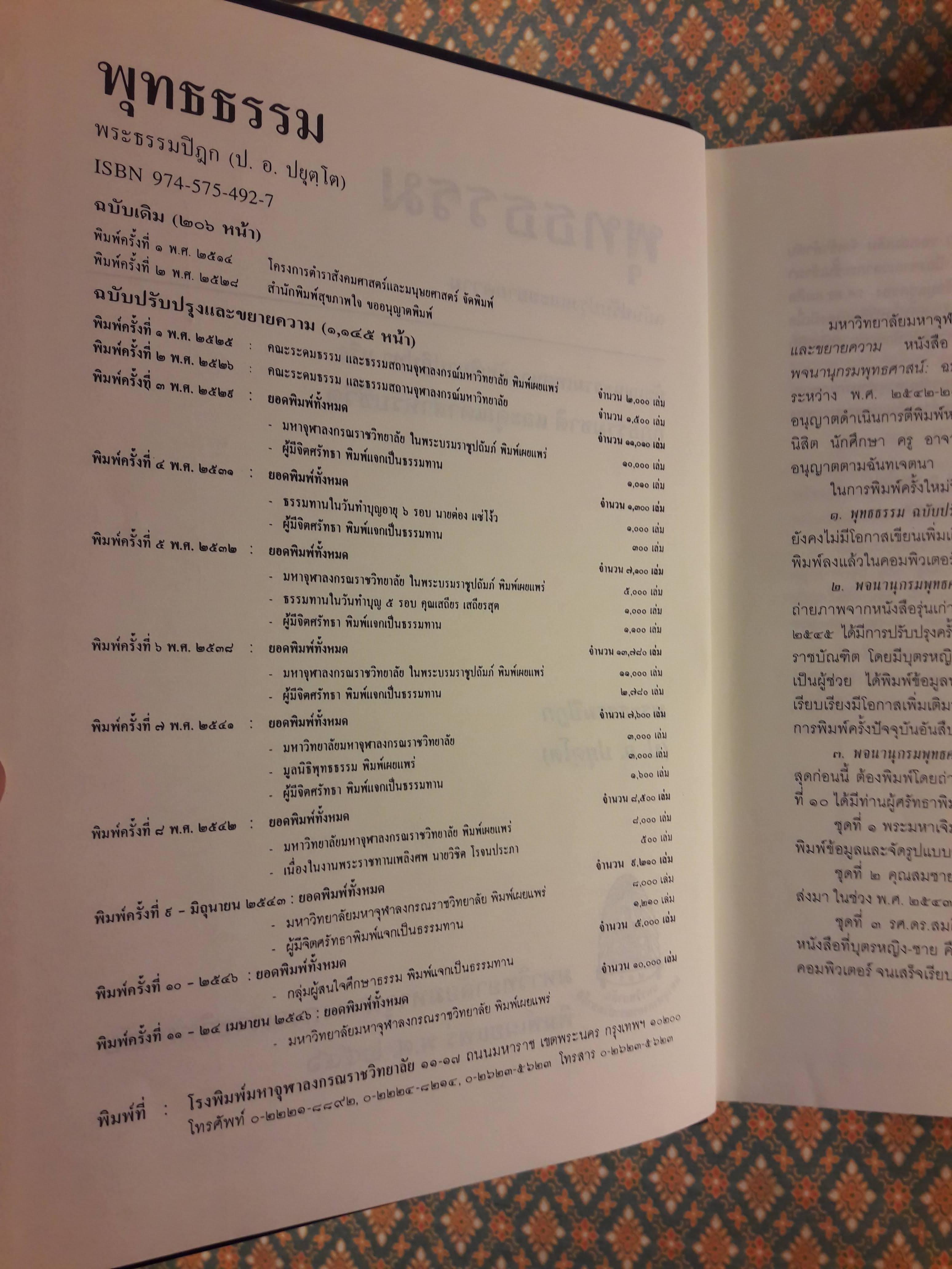 พุทธธรรม "หนังสือห้องสมุด"
