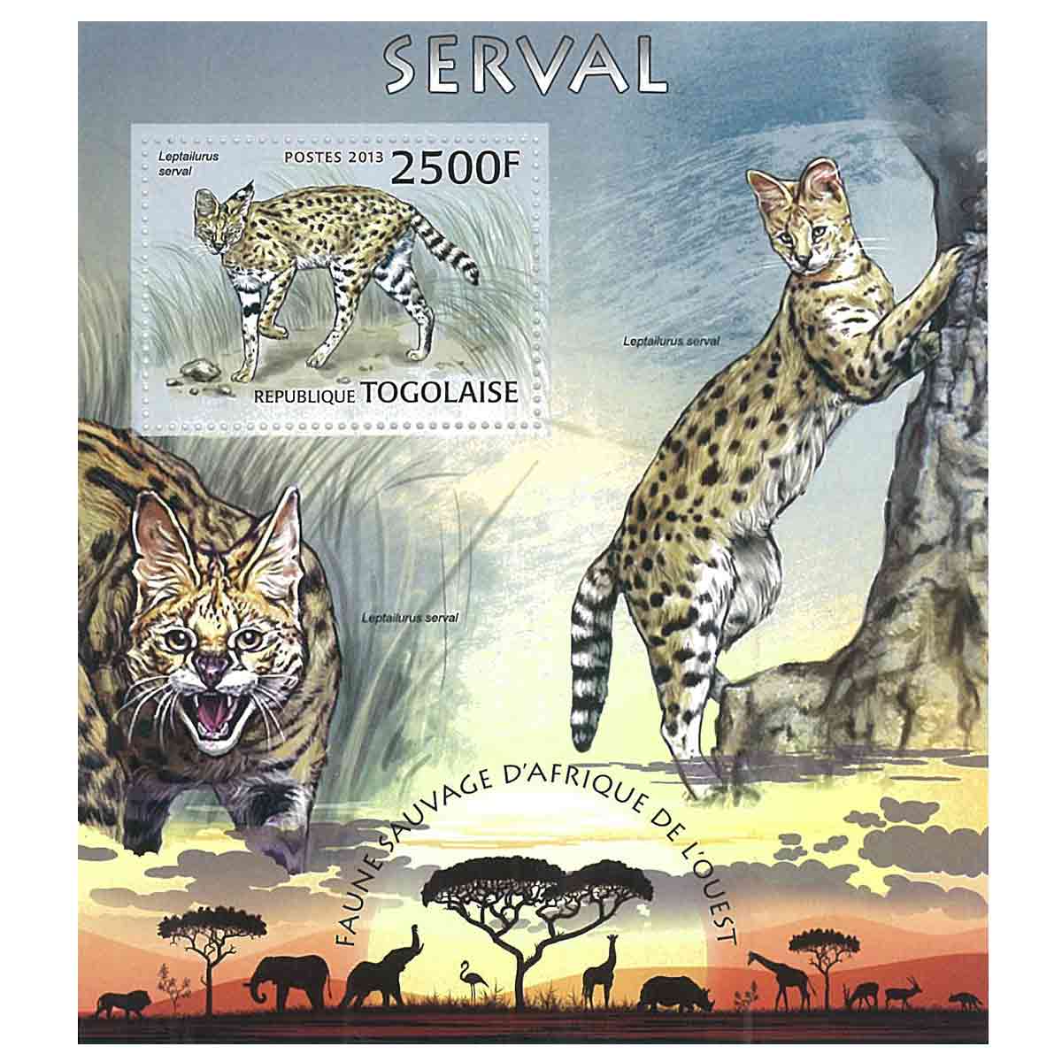 Togo Stamp, 2013 Serval, Wildlife, Animals S/S