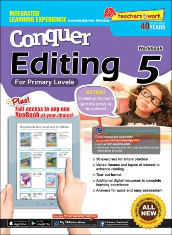 แบบฝึกหัดแก้ไขคำภาษาอังกฤษ ป.5 Conquer Editing Workbook 5