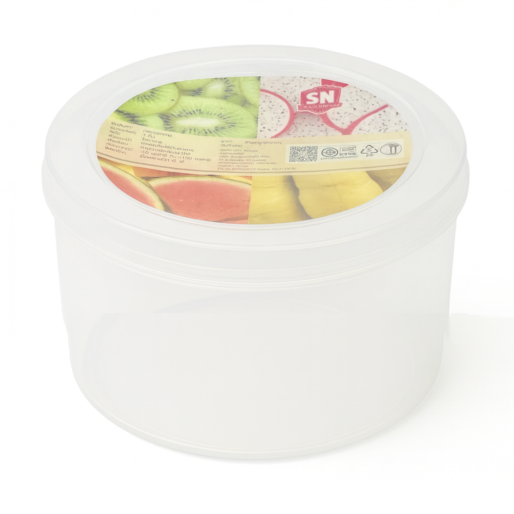 กล่องพลาสติกกลมขาวใส 2250 ml เบอร์ 583-M SN