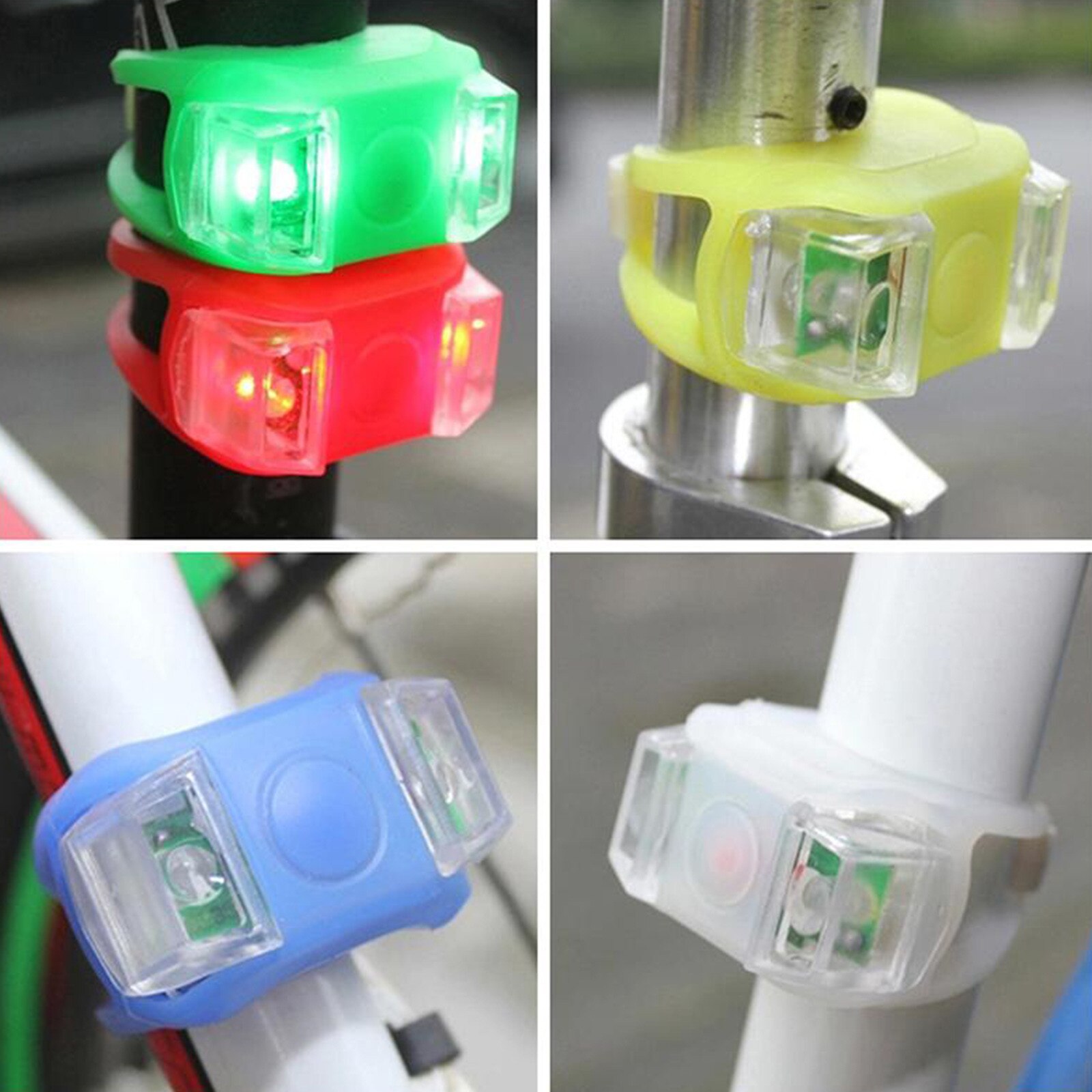 MUISUNGSHOP ไฟติดจักรยาน LED แบบซิลิโคน ไฟกลางคืน
