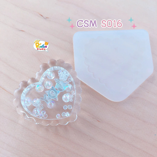 แม่พิมพ์ซิลิโคน SHAKE S016 หัวใจขอบหยัก แบบกลวง