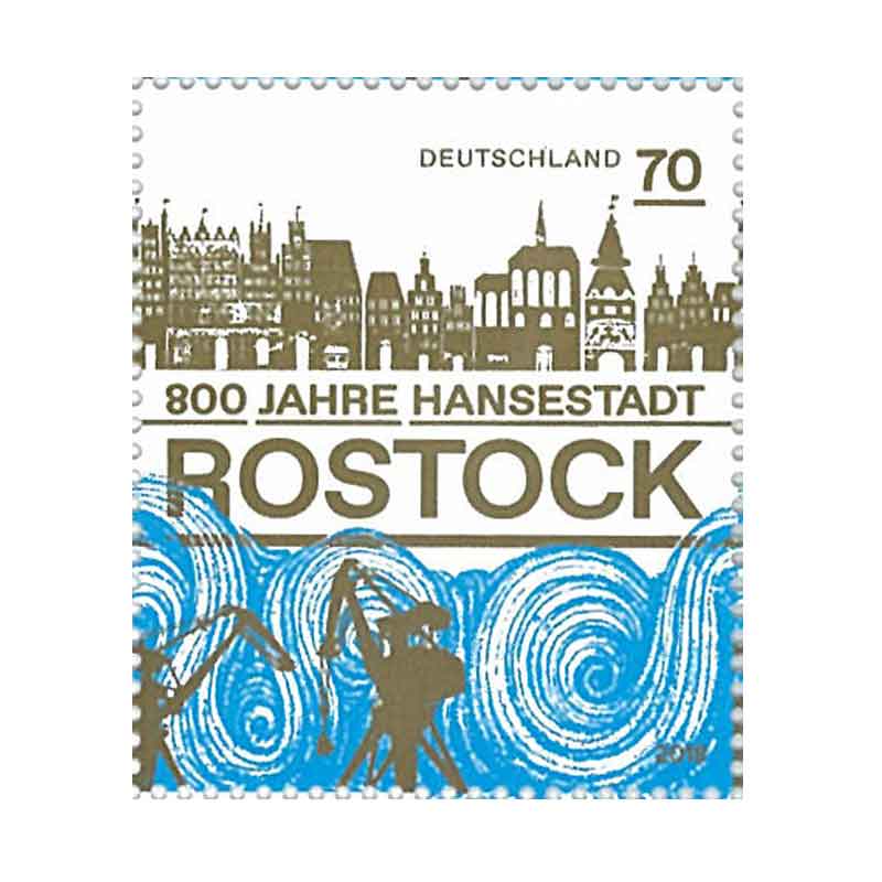 Germany Stamp, 2018 800 Jahre Hansestadt Rostock