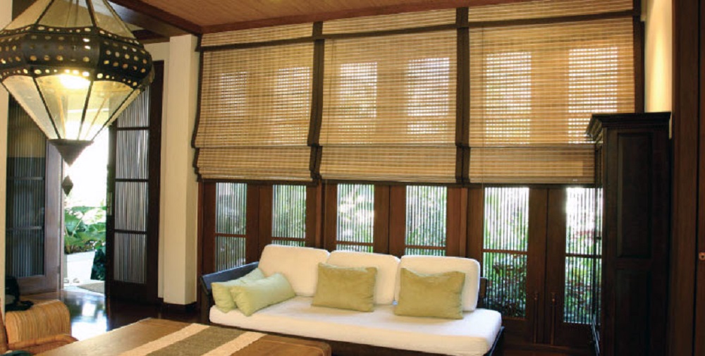 ม่านไม้ไผ่ แบบพับ (Roman Bamboo Blind)
