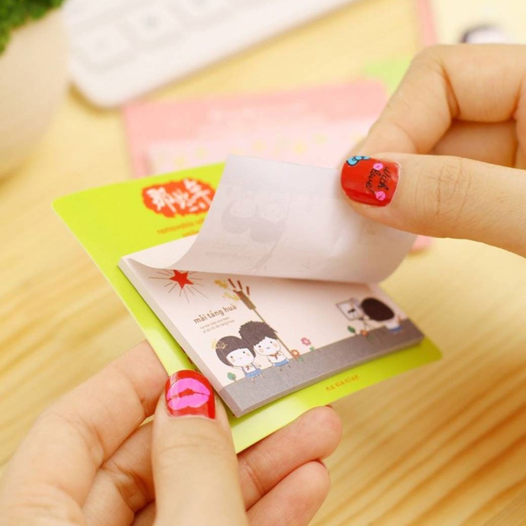 MUISUNGSHOPกระดาษโน๊ตมีกาว Post-it โพสอิท การ์ตูน สไตล์เกาหลี คละลาย