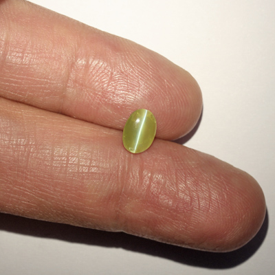 คริสโซเบริลตาแมวหรือไพฑูรย์ (Cat's eye Chrysoberyl) 1.29 กะรัต จากอินเดีย