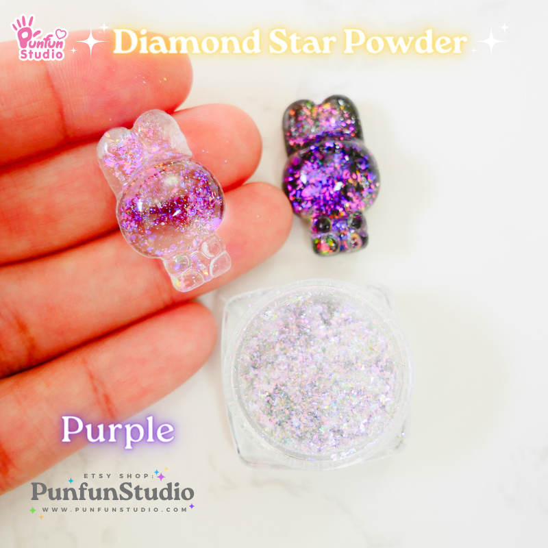 ผงไดมอนวิ้งค์วับ Diamond Star Powder ของตกแต่งงานเรซิ่น