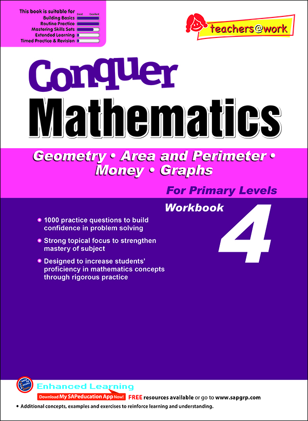 Conquer Mathematics (Geometry • Area and Perimeter • Money • Graphs) For Primary Levels Workbook 4