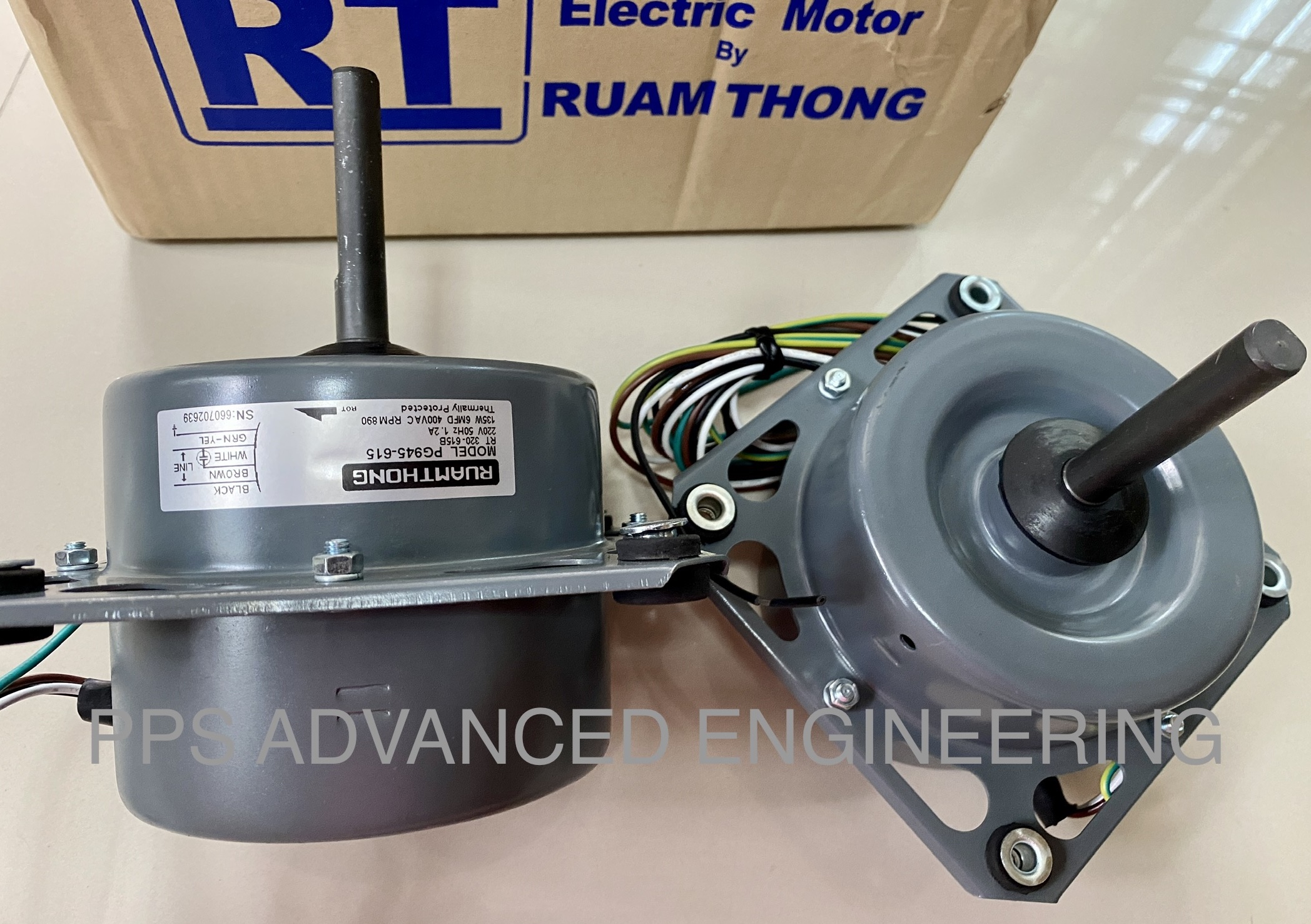 MOTOR Condensing ‘RUAMTHONG’ Model : PG945-615 มอเตอร์คอยล์ร้อน ยี่ห้อ รวมทอง รุ่น PG945-615