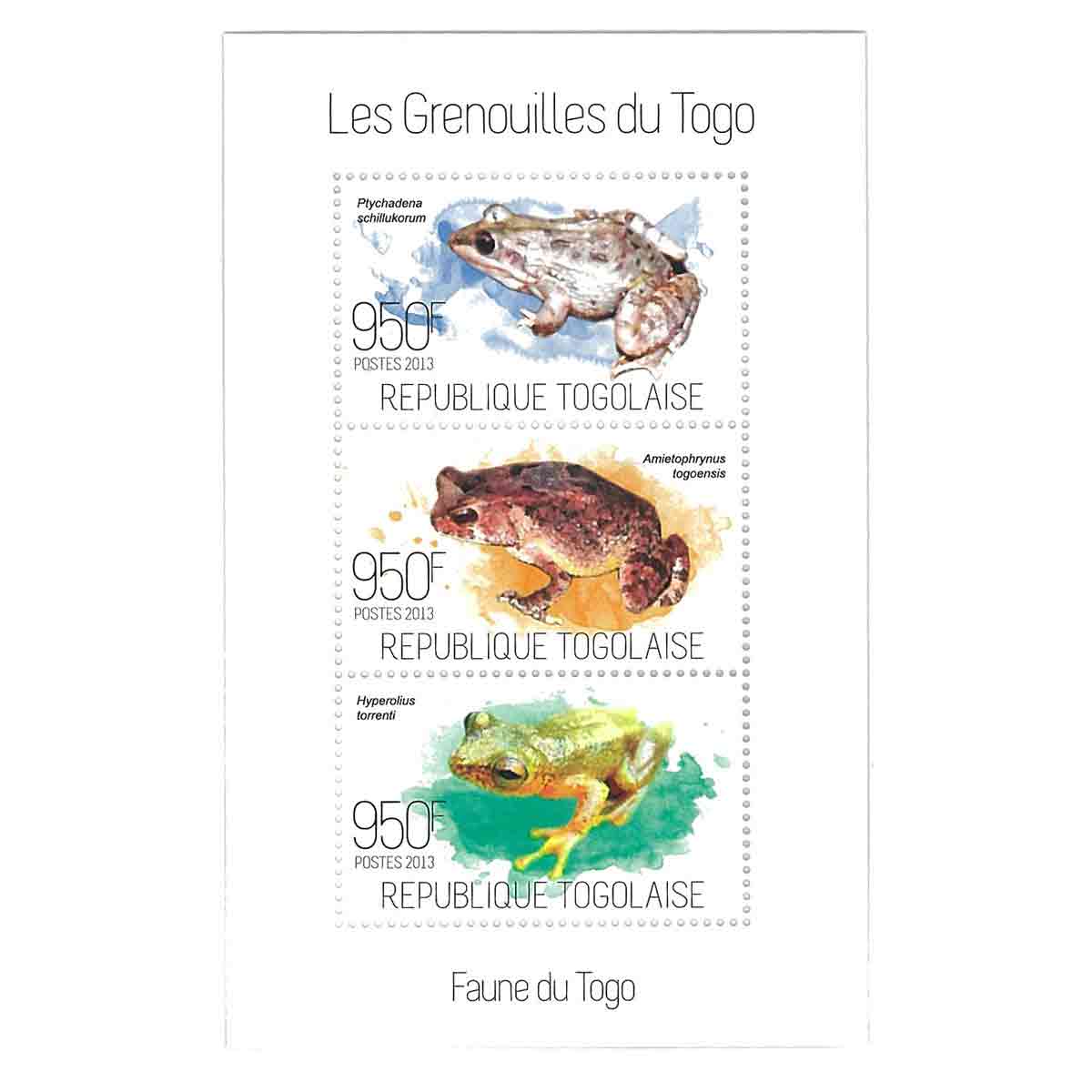 Togo Stamp, 2013 Frog, Amphibians, Animal