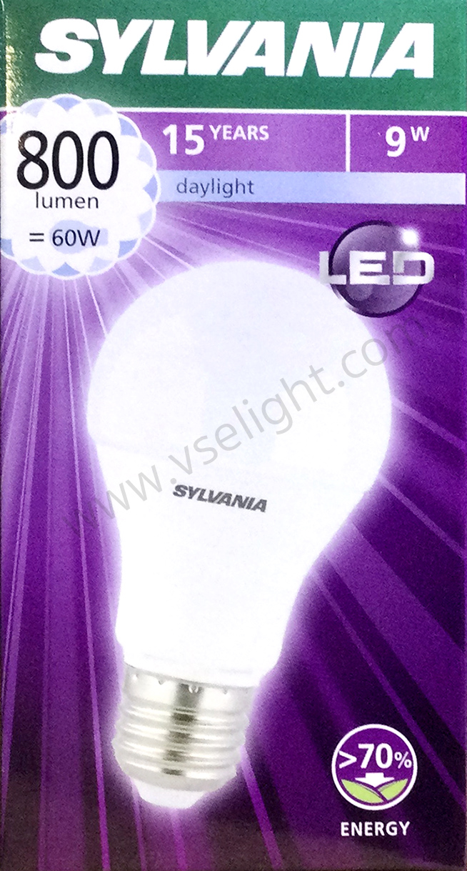 หลอด LED Bulb 9W Sylvania Basic Bulb LED A60 แสง Daylight 6500K - ลดพิเศษ