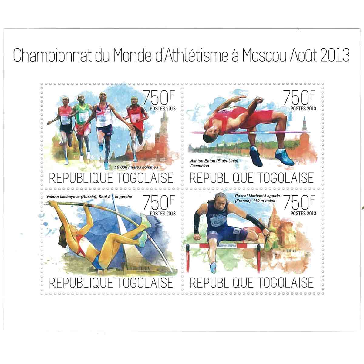 Togo Stamp, 2013 World Athletics Championship in Moscow, Sport