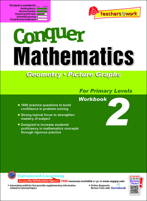 Conquer Mathematics (Geometry • Picture Graphs) For Primary Levels Workbook 2