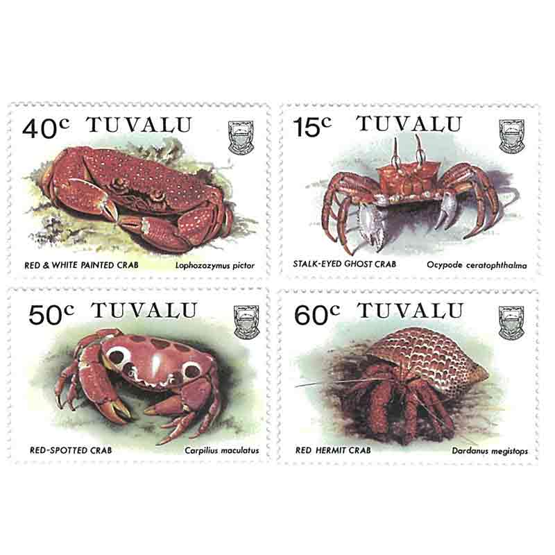 Tuvalu Stamp, Crab, Marine Life