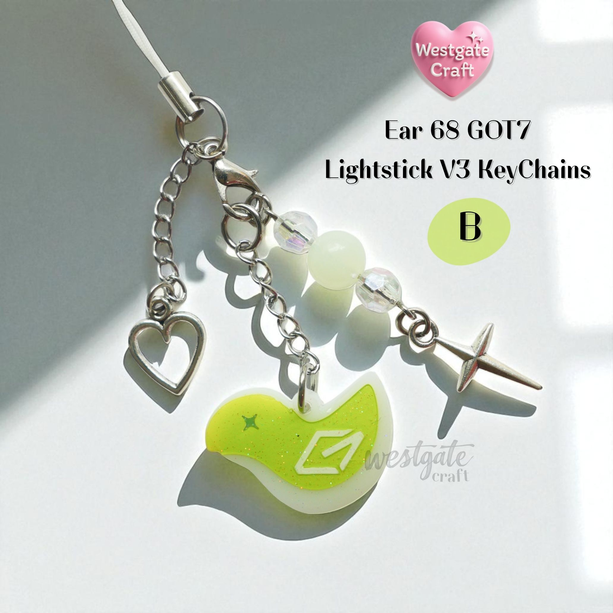 พวงกุญแจ Kpop Ear 67-38 Lightstick V3 / พวงกุญแจเรซิ่น Got / Handmade