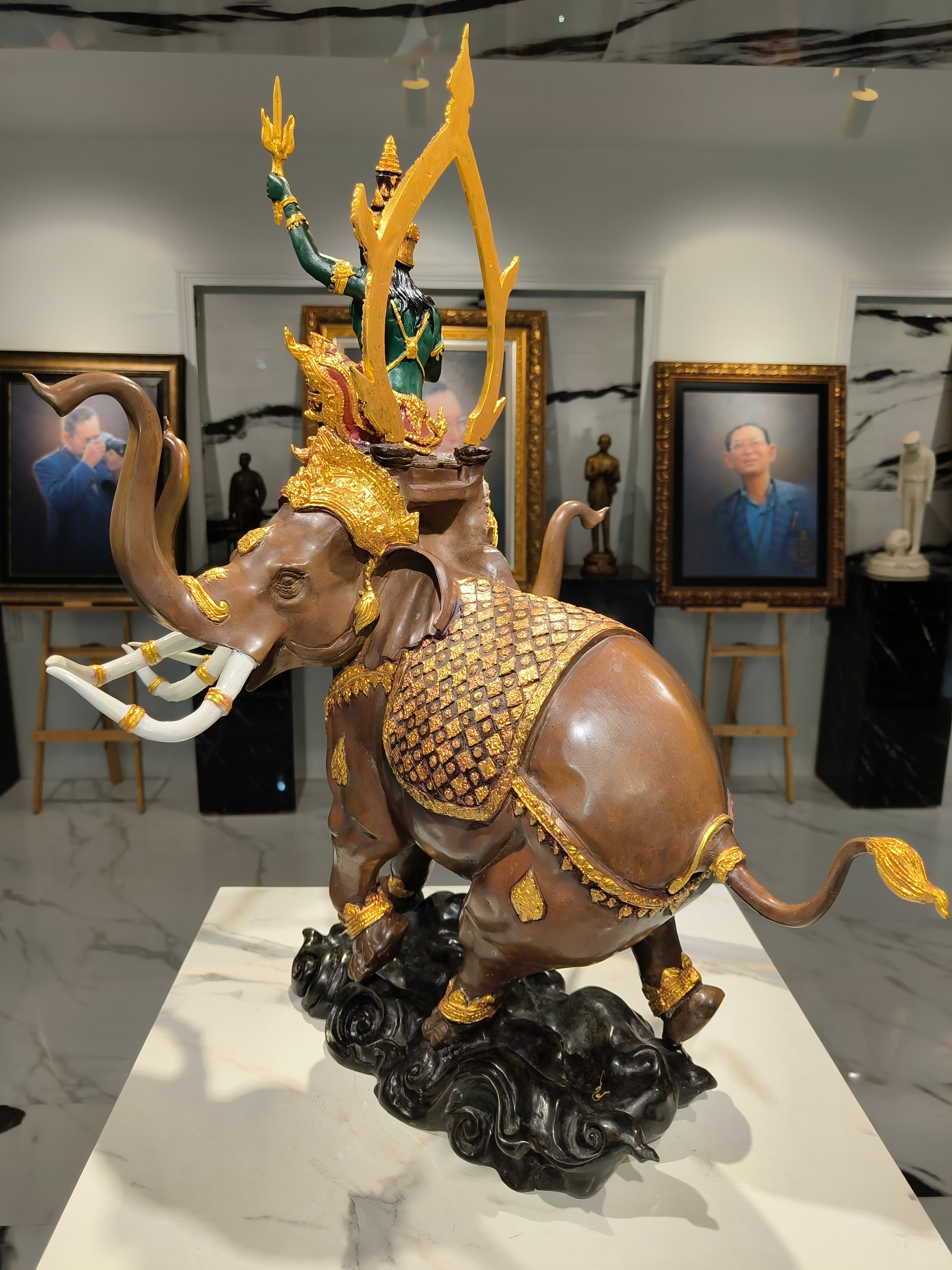 รูปหล่อ พระอินทร์ทรงช้างเอราวัณ สูง 27 นิ้ว