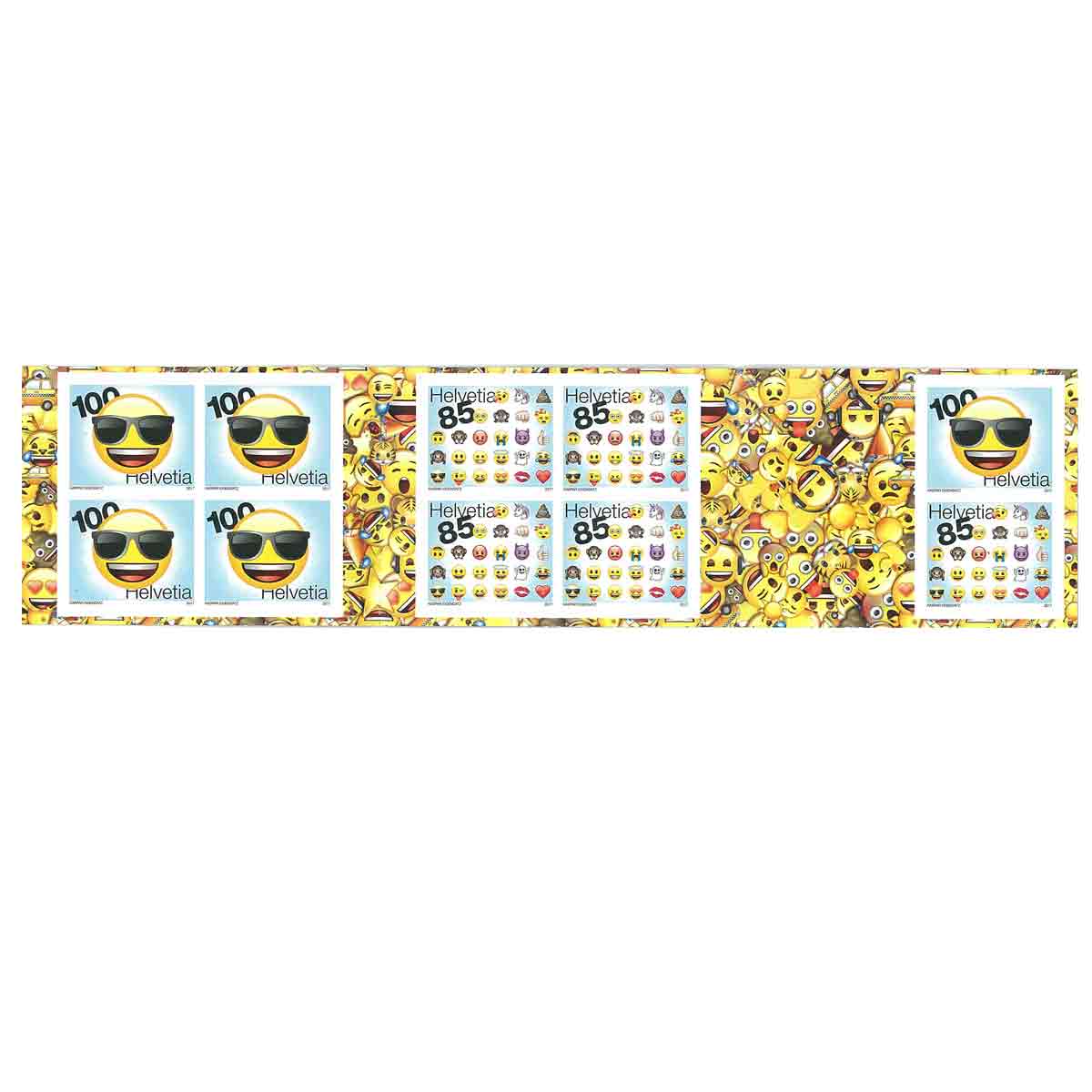 Switzerland Stamp, 2017 Emoji (เต็มแผ่น)