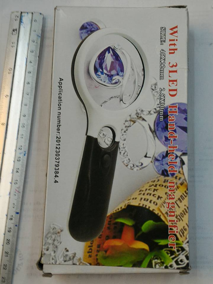 แว่นขยายขนาดเส้นผ่านศูนย์กลาง10CMยาว21CMมีไฟใช้ถ่าน3Vสำหรับงานอิเล็กทรอนิกส์ขนาด10x21CM