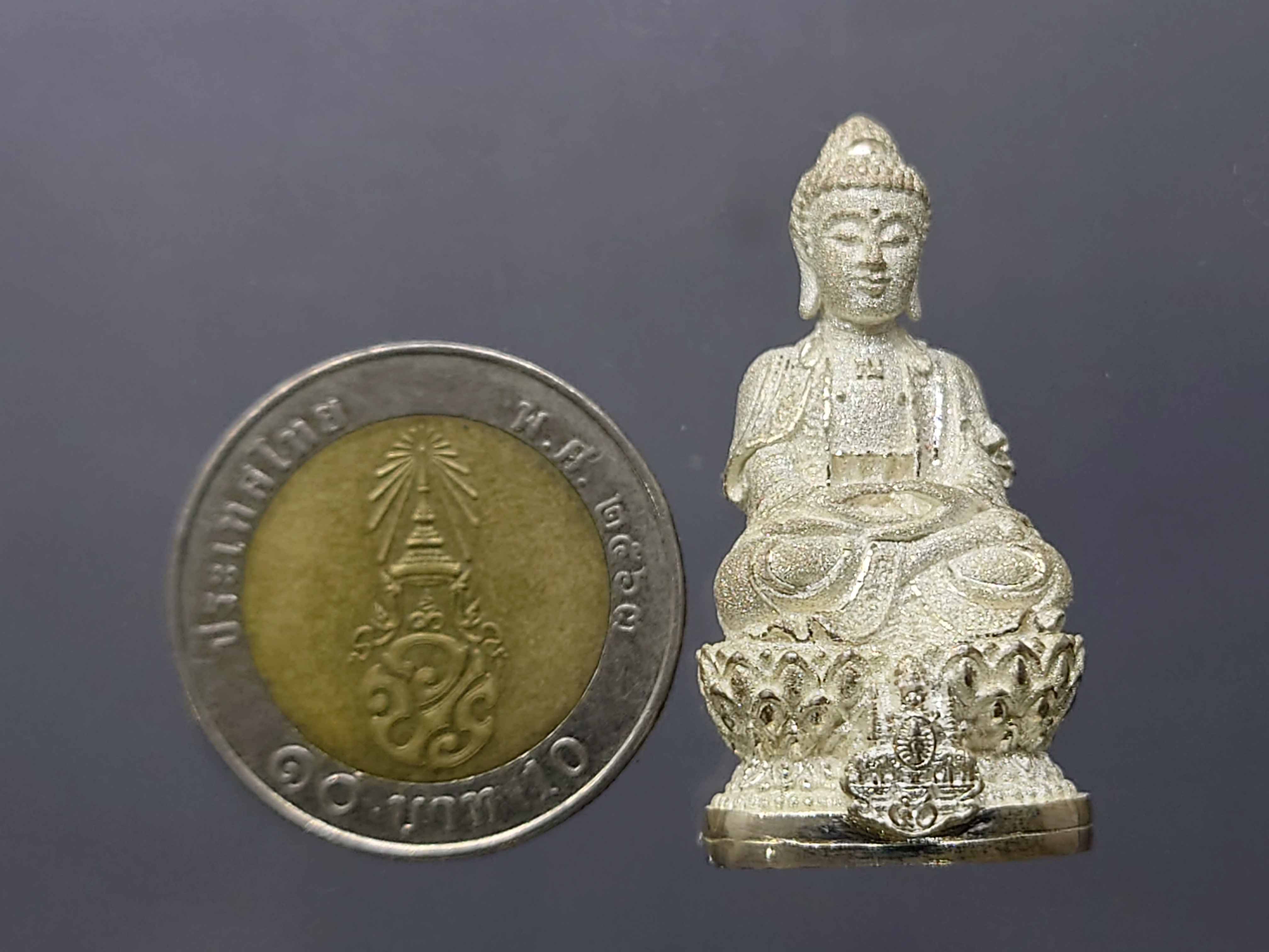 พระกริ่งจีน ต้าเยิ่นถะ เนื้อเงิน รุ่นกาญจนาภิเษกครองราชย์ 50 ปี วัดบวรนิเวศวิหาร ปี2538 นิยม หายาก ไม่มีกล่อง