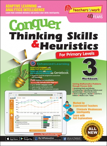 แบบฝึกหัดคณิตศาสตร์ภาษาอังกฤษ ป. 3 Conquer Thinking Skills & Heuristics For Primary Levels 3