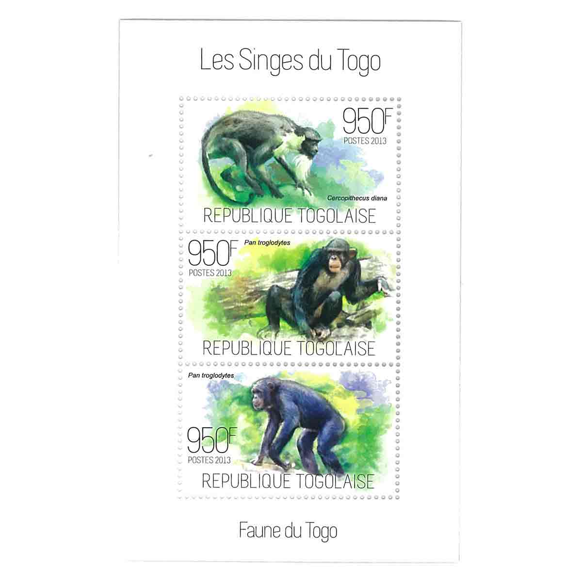 Togo Stamp, 2013 Monkey, Wildlife, Animal