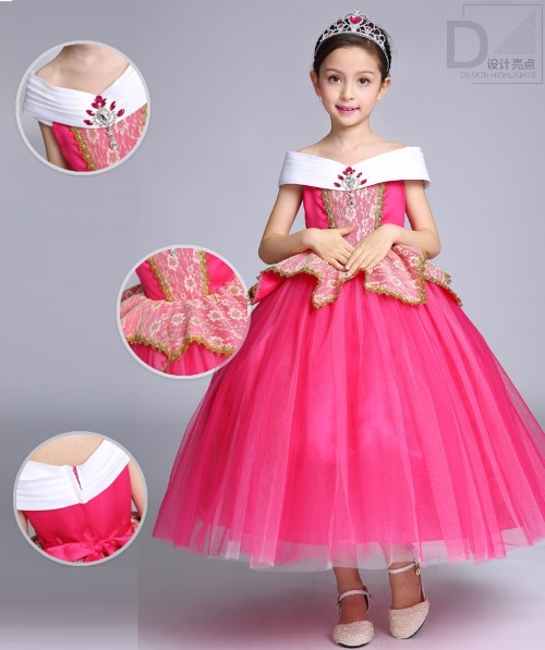 7C87 ชุดเด็ก ออโรร่า เจ้าหญิงออโรร่า เจ้าหญิงนิทรา Aurora Princess Sleeping Beauty Costume