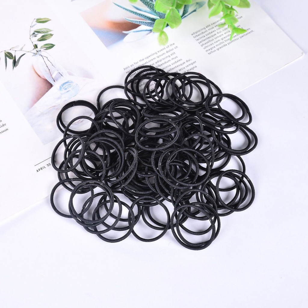 MUISUNGSHOP (100 เส้น) ที่รัดผม ยางรัดผม ยางมัดผม สำหรับเด็ก ขนาด 3 ซม.