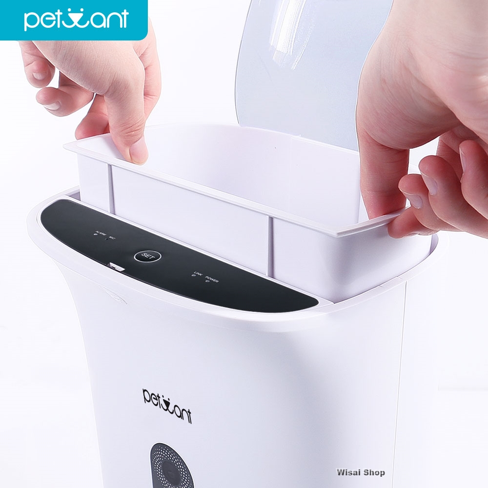 Petwant เครื่องให้อาหารแมวและสุนัข อัตโนมัติ Automatic Pet Feeder รุ่น PF-103 สามารถควบคุมการทำงานผ่าน APP และดูวีดีโอ Real Time ได้ พร้อมรับประกัน 3 เดือน