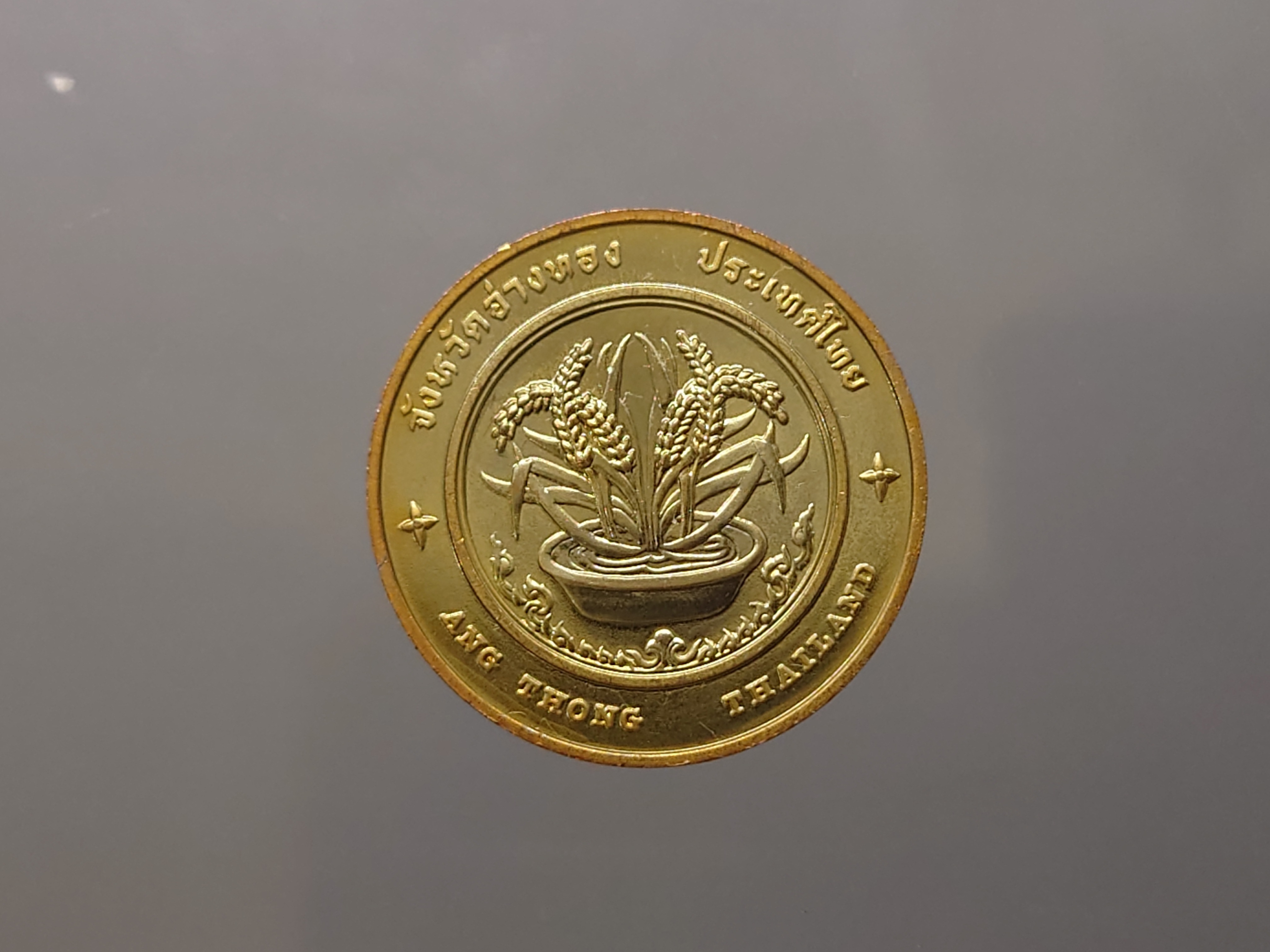 เหรียญที่ระลึกประจำจังหวัด อ่างทอง เนื้อทองแดง ขนาด 2.5 เซ็นติเมตร