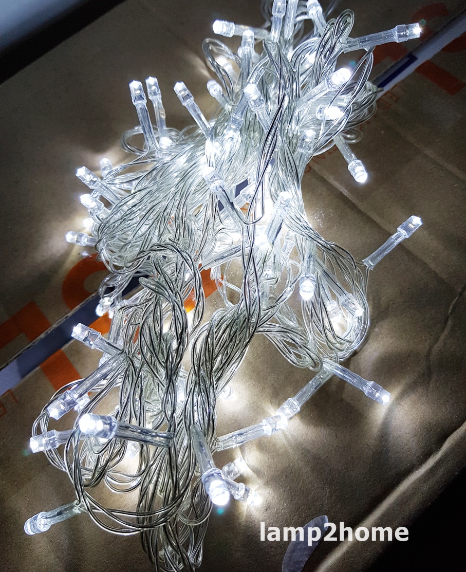 ไฟคริสต์มาส LED 100 หัว (แบบนิ่ง-แบบกระพริบได้)