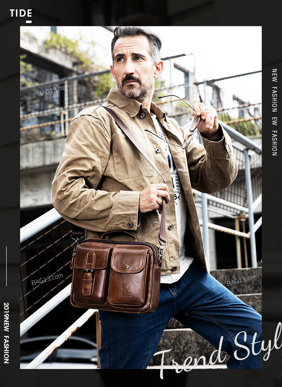 กระเป๋าสะพายข้าง หนังแท้100% พกพาสะดวก ใส่สมุด ใส่ iPad และของใช้ส่วนตัวได้ รหัส A029