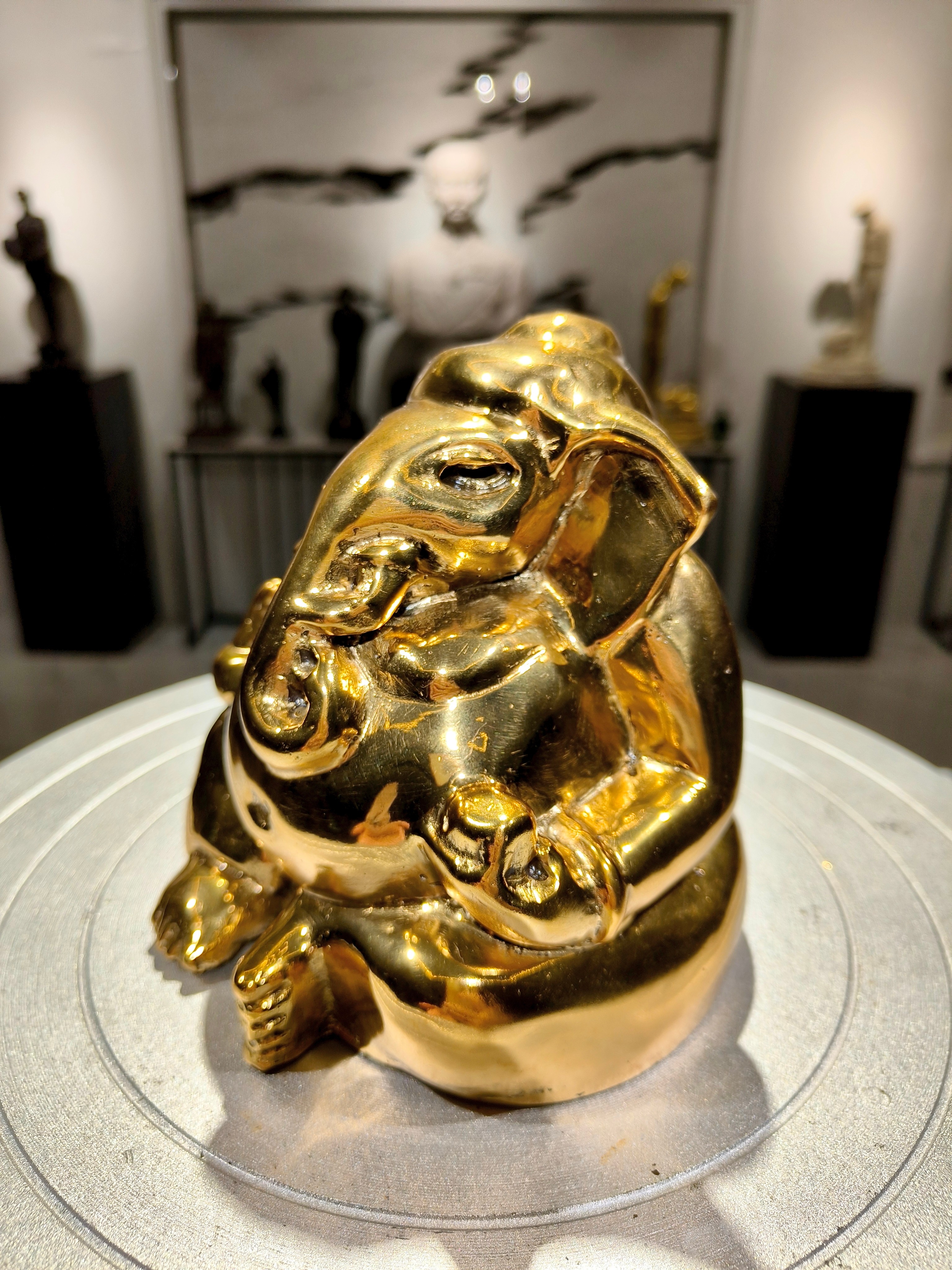 รูปหล่อ พระพิฆเนศ วรมุทรา ปางนั่งประทานพร พิมพ์โบราณ หน้าตัก 5 นิ้ว