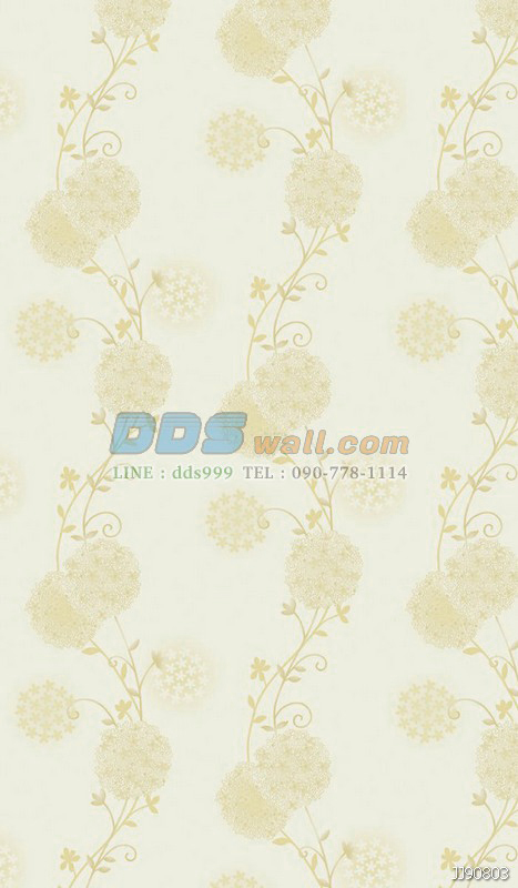 JSHR15-08 ลายดอกไม้ทรงกลม สีเหลือง