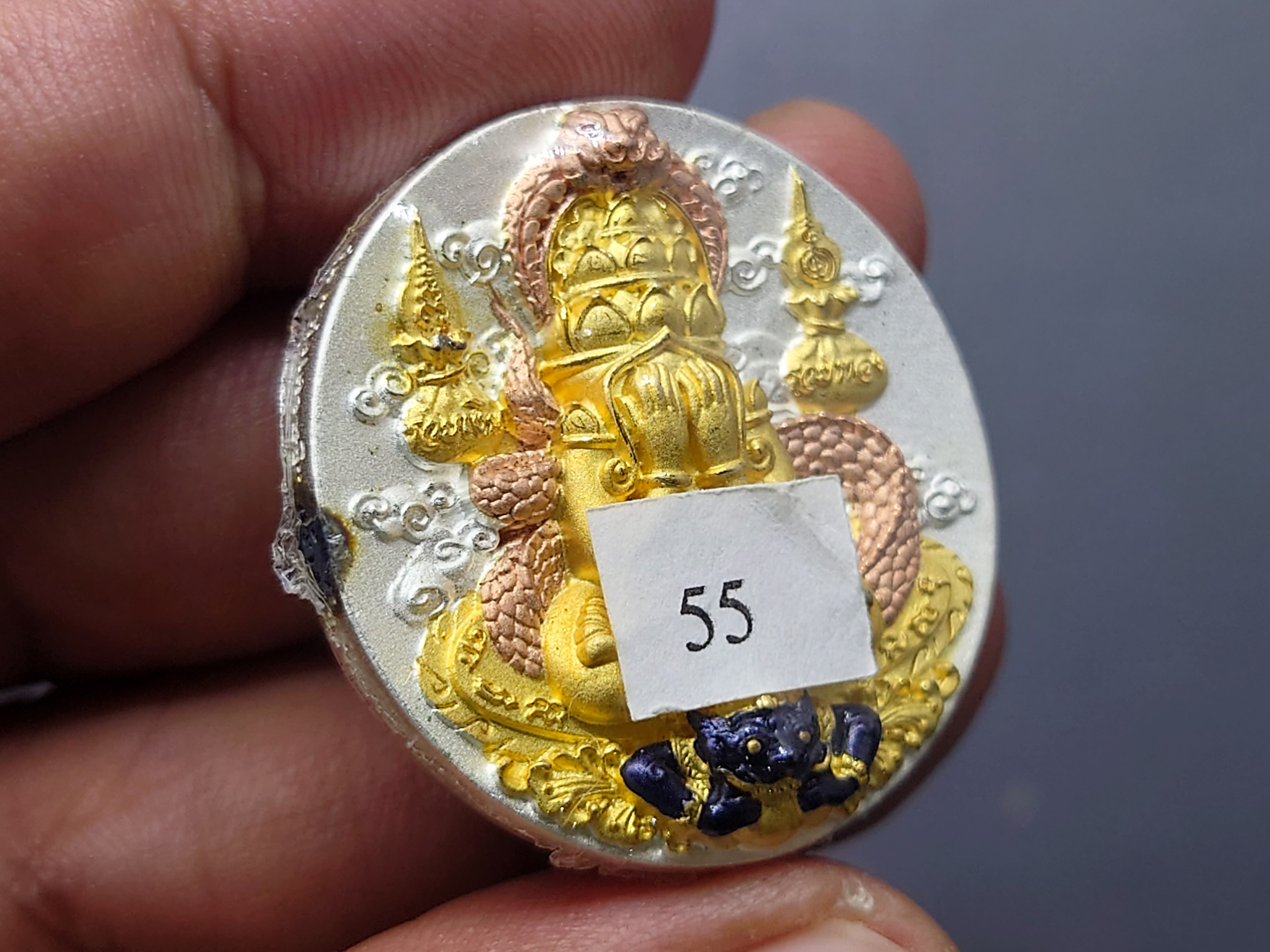 จตุคาม รามเทพ (พิมพ์พังพะกาฬ) รุ่นทุ่งเศรษฐี เนื้อเงินลงยา พิธีพุทธาภิเษก 5 วาระ วัดมหาธาตุวรมหาวิหาร นครศรีธรรมราช ปี2550 พร้อมกล่องเดิม