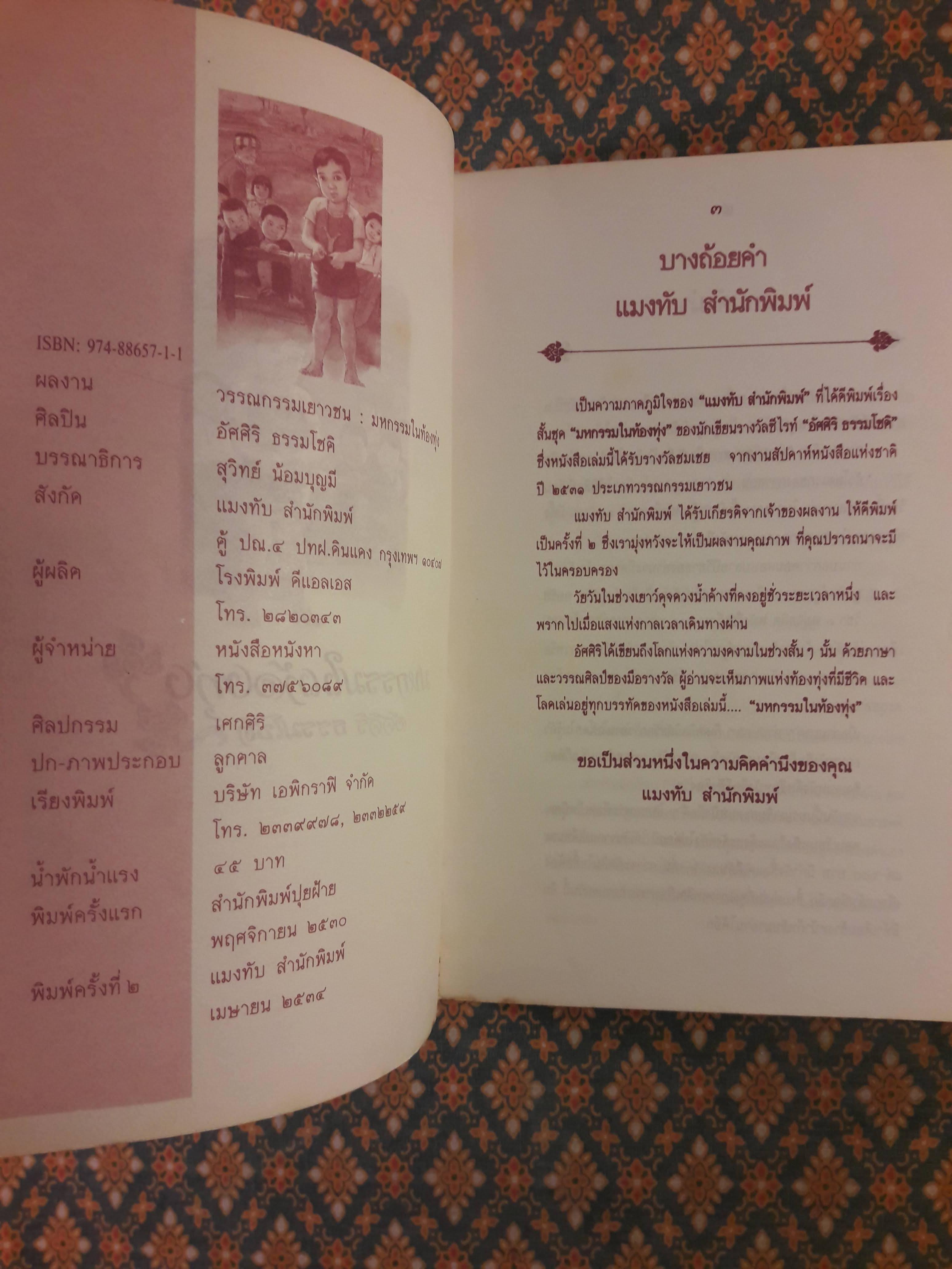 มหกรรมในท้องทุ่ง “วรรณกรรมเยาวชนรางวัลชมเชย งานสัปดาห์หนังสือแห่งชาติ 2531”
