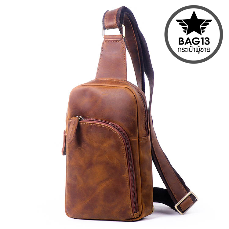 กระเป๋าคาดอกผู้ชาย หนังแท้ CODE:B053