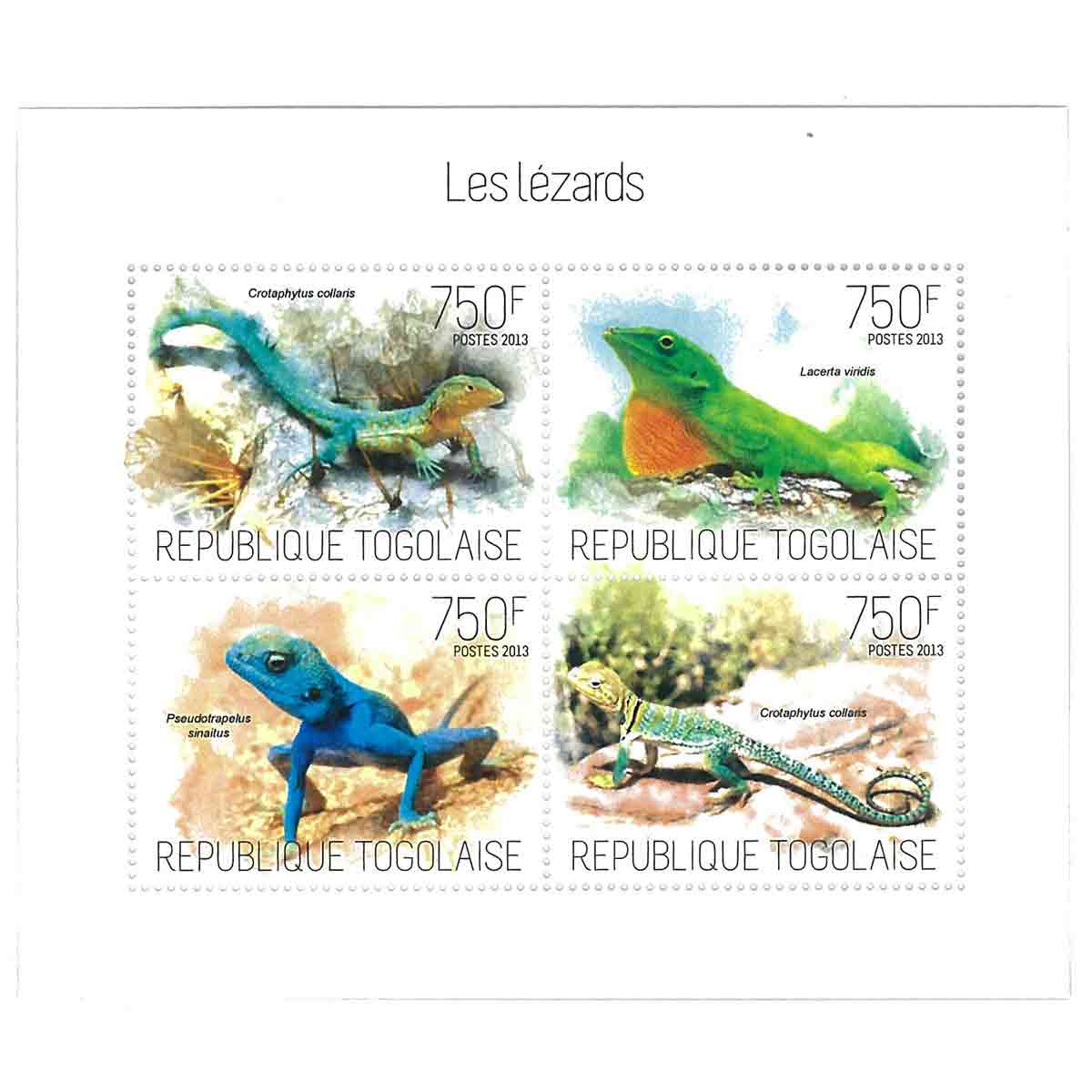 Togo Stamp, 2013 Lizards, Wildlife, Animals