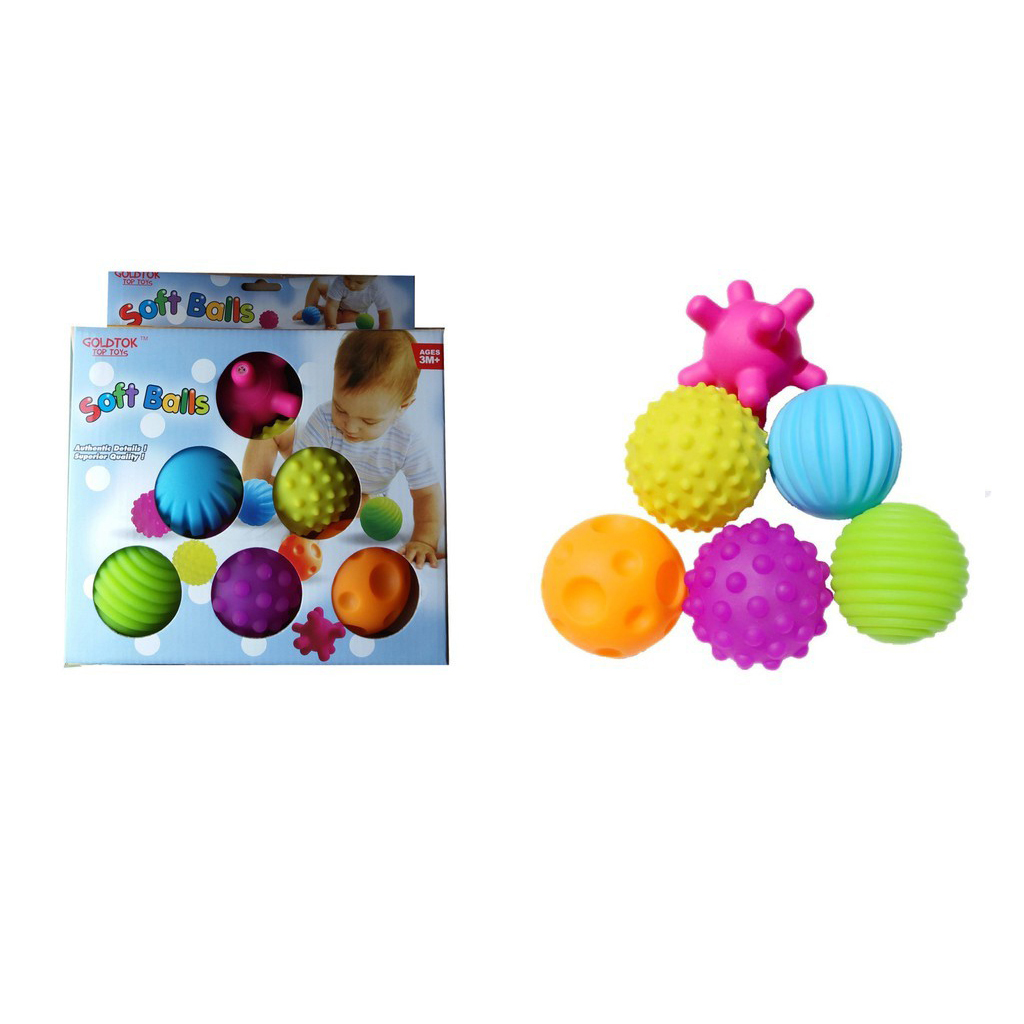 MUISUNGSHOP Softball เซ็ต 4 / 6 ลูก : ลูกบอลยางนิ่ม บีบแล้วมีเสียง ปลอดสาร BPA เสริมพัฒนาการ ของเล่นสำหรับลูกน้อย โดย muisungshop