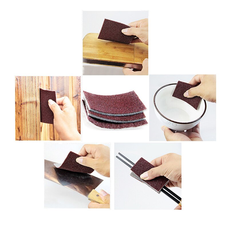 MUISUNGSHOP แผ่นขัดสนิม Emery sponge แปรงฟองน้ำสำหรับทำความสะอาดห้องครัว ขนาด 9x100 ซม.