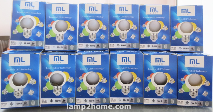 หลอดปิงปอง LED (3w) แสงเหลืองนวล