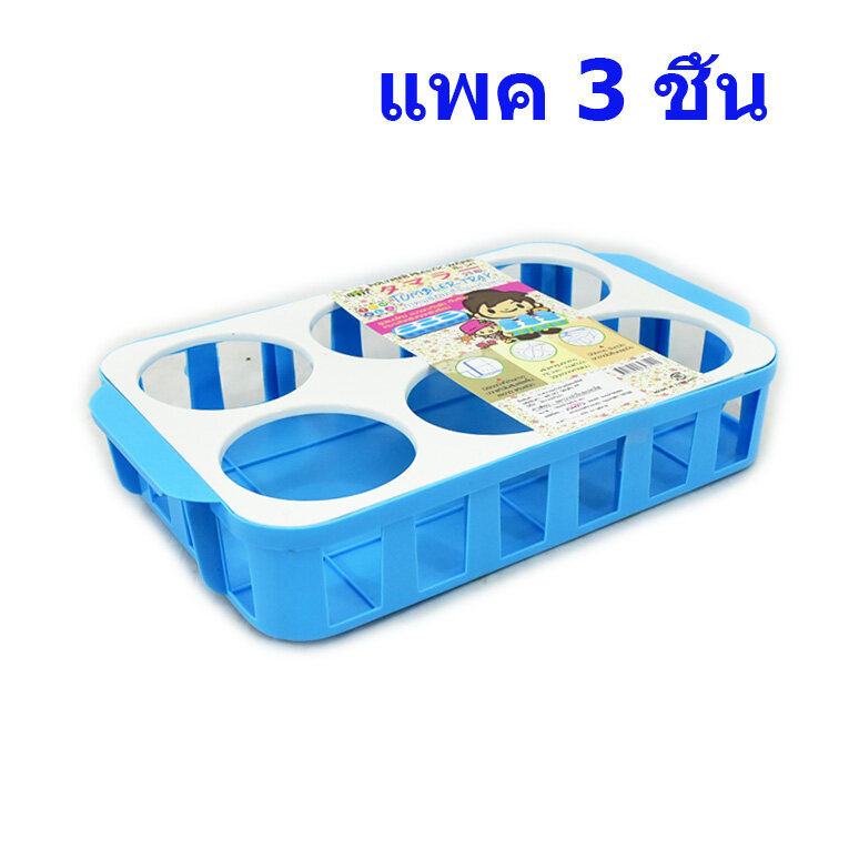 ถาดวางแก้วพร้อมเสิร์ฟ 6 ช่อง รุ่น 347 ( แพค 3 ชิ้น)