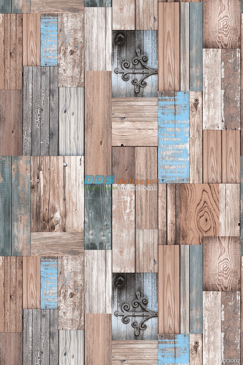 JLOT12-86 ลายไม้คลาสสิค สีน้ำตาลฟ้า