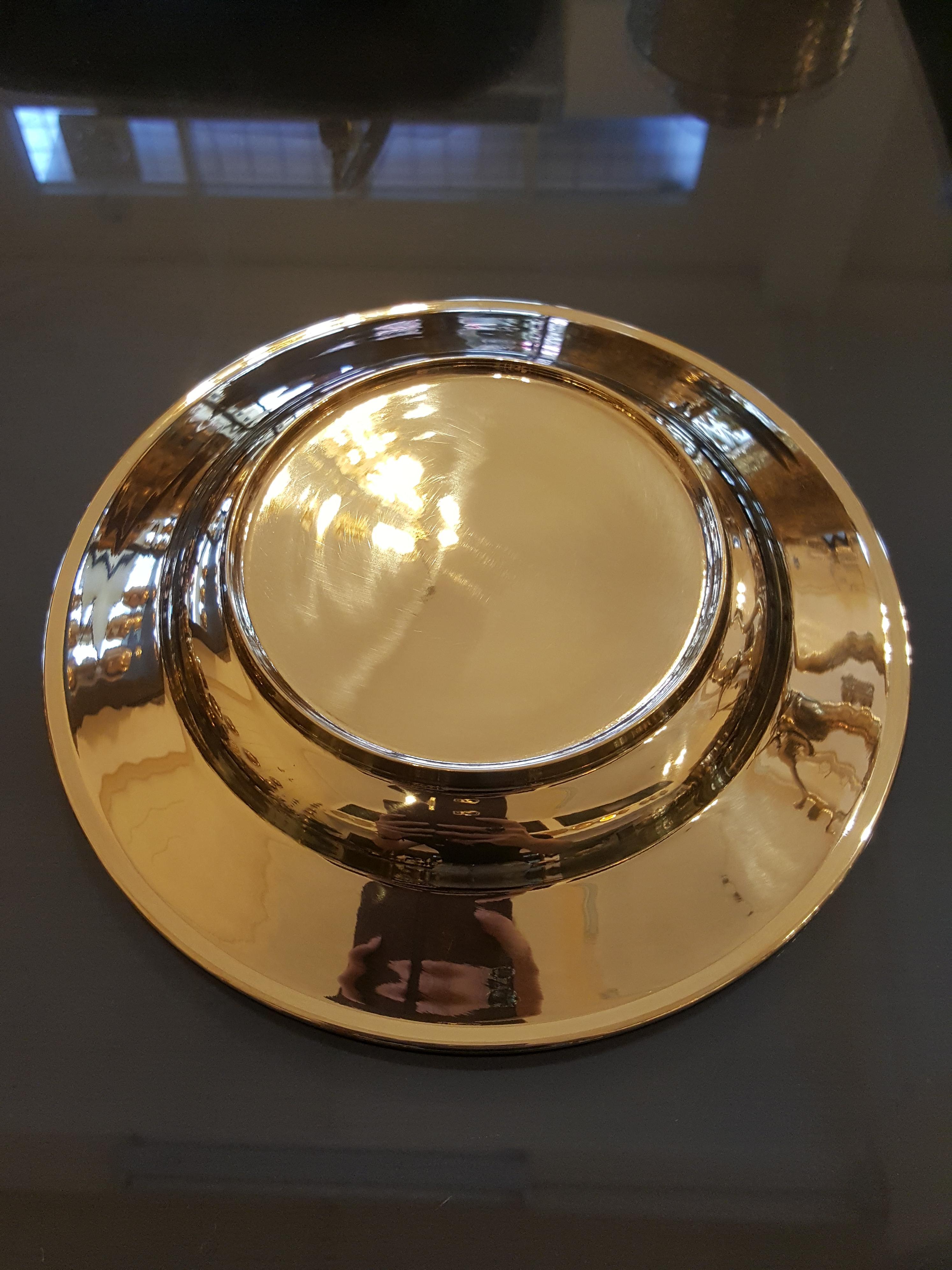 จานทองเหลือง เรียบเงา ขนาด 6 7 8 9 10 นิ้ว