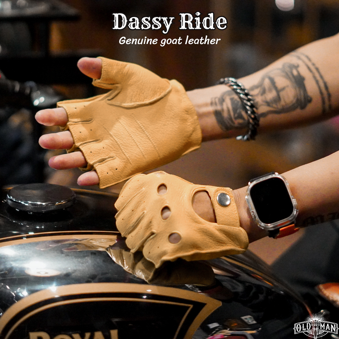 ถุงมือหนังแพะ Dassy Ride เหลือง(กรุณาสอบถามไซส์ก่อนสั่งซื้อ)