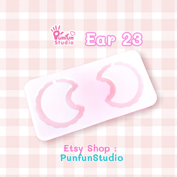 แม่พิมพ์ซิลิโคน Ear 23 ต่างหู พระจันทร์ Fluffy