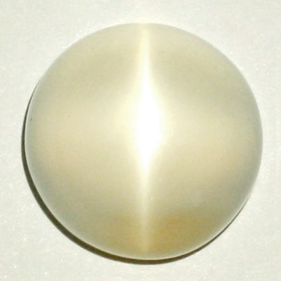 มูนสโตนตาแมว หรือ มุกดาหารตาเเมว (Cat's eye Moonstone) 9.40 กะรัต รูปร่างดี เนื้อเนียน มีตาเเมว